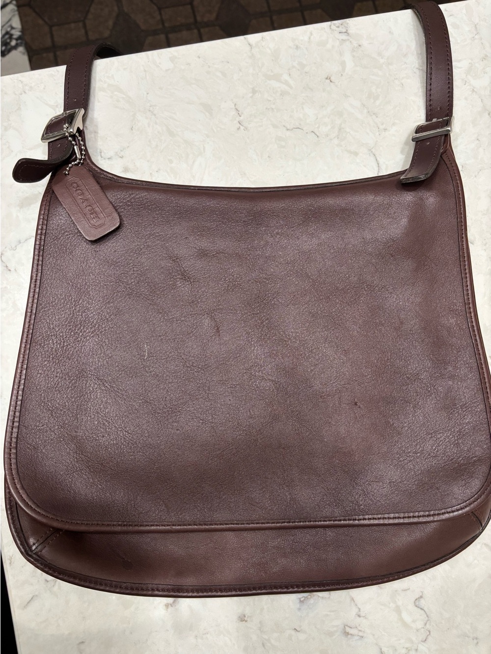 Vintage Coach Leather Saddle Bag Purse